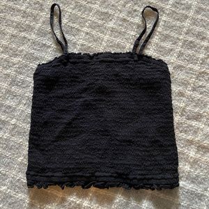 black stretchy crop top